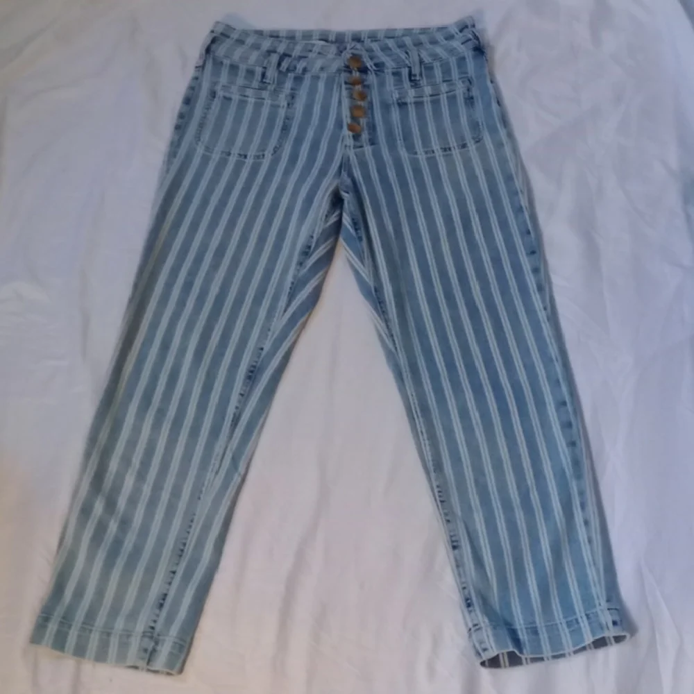 Pilcro and the Letterpress high Rise Slim, Striped Acid Wash ,Size 29